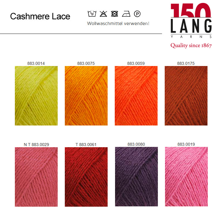 Farbkarte Lang Yarns Cashmere Lace