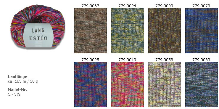 Farbkarte Lang Yarns Lang Estio