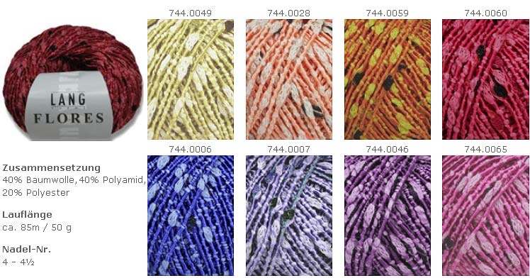 Farbkarte Lang Yarns Flores