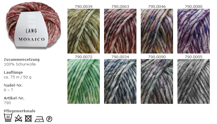 Farbkarte Lang Yarns Mosaico