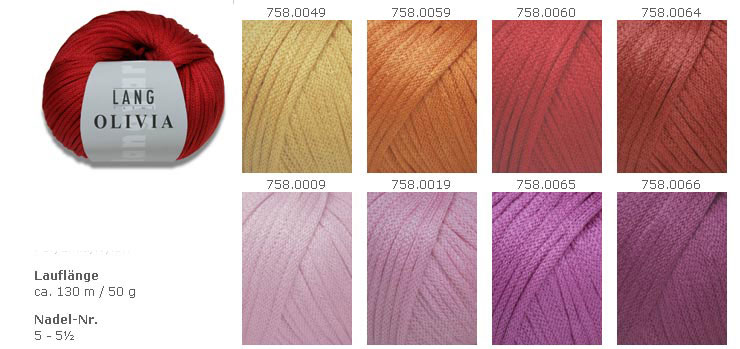 Farbkarte Lang Yarns Olivia