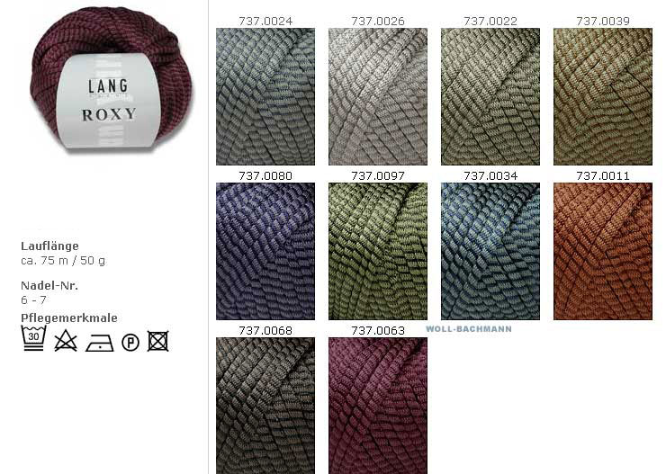 Farbkarte Lang Yarns Roxy