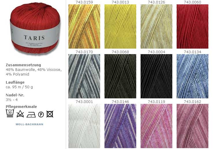 Farbkarte Lang Yarns Taris