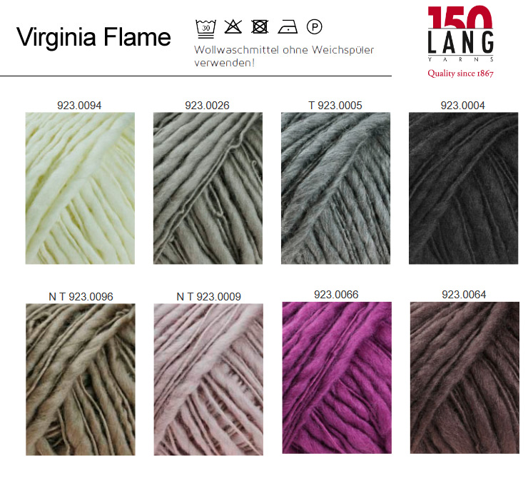 Lang Yarns Virginia Flame 9 Nadelstärke 9-10 LL 80m//100g