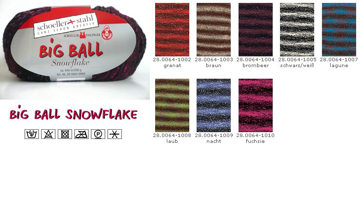Farbkarte Schoeller + Stahl  Big Ball Snowflake