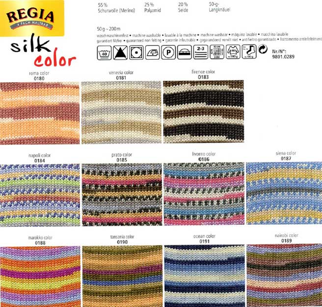 Farbkarte Regia Silk color