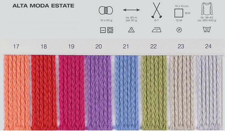 Farbkarte Lana Grossa Alta-Moda-Estate