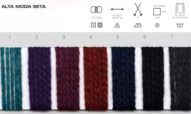 Farbkarte Lana Grossa Alta Moda Seta