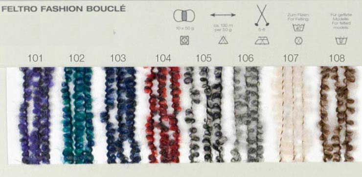 Farbkarte Lana Grossa Feltro Fashion Boucle