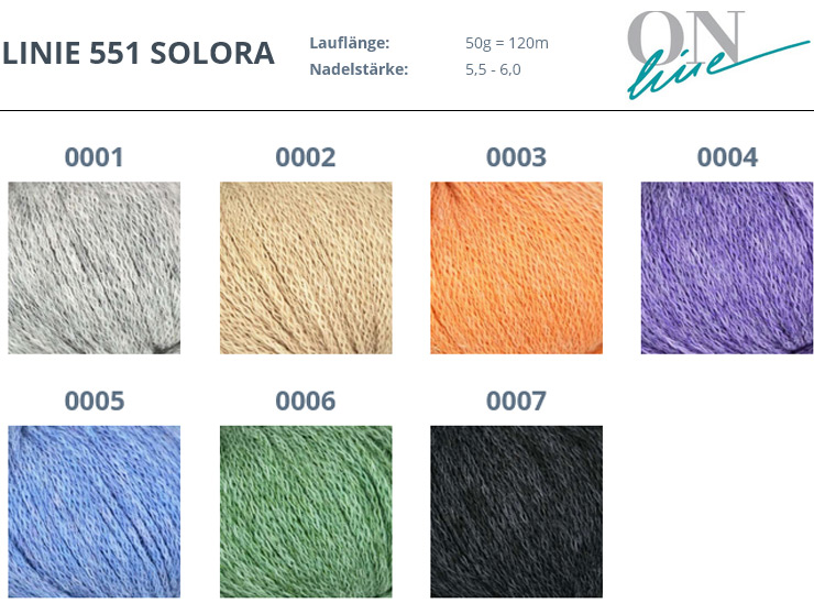 Farbkarte ONline Linie 551 Solora Farbkarte ONline Linie 551 Solora