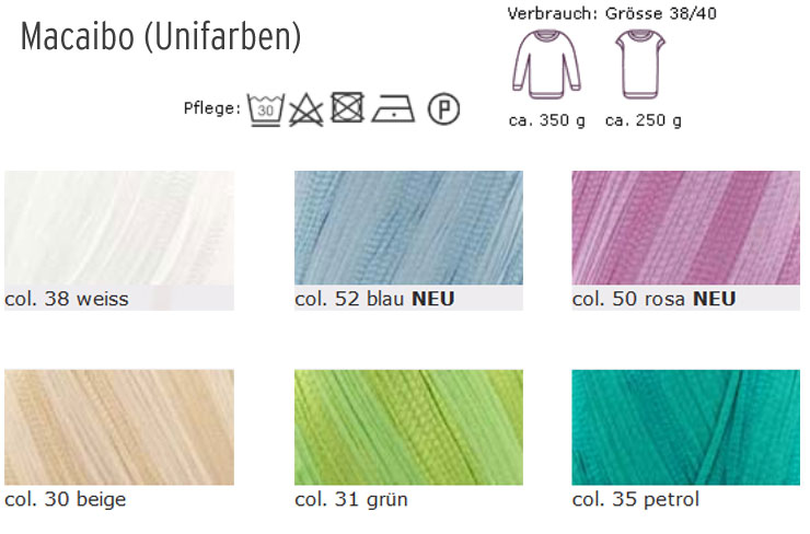 Farbkarte Schulana Macaibo Farbkarte Schulana Macaibo