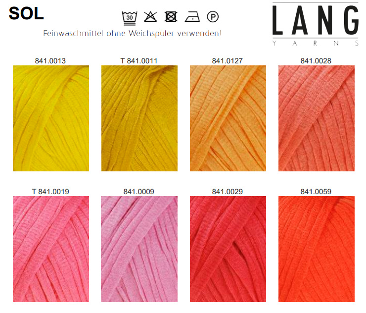 Farbkarte Lang Yarns Sol Farbkarte Lang Yarns Sol