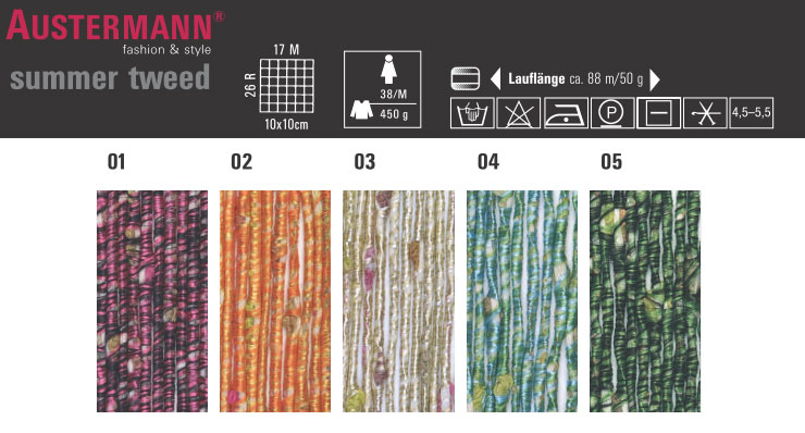 Farbkarte Austermann Summer Tweed Farbkarte Austermann Summer Tweed