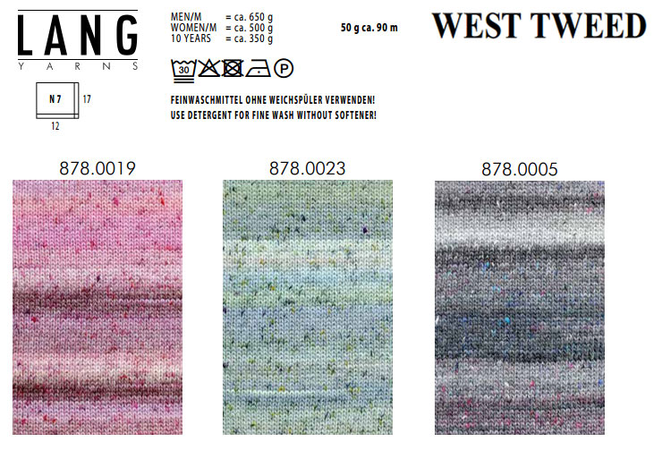 Farbkarte Lang Yarns West Tweed Color