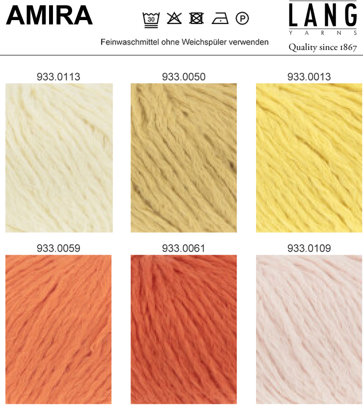Farbkarte Lang Yarns Amira Farbkarte Lang Yarns Amira