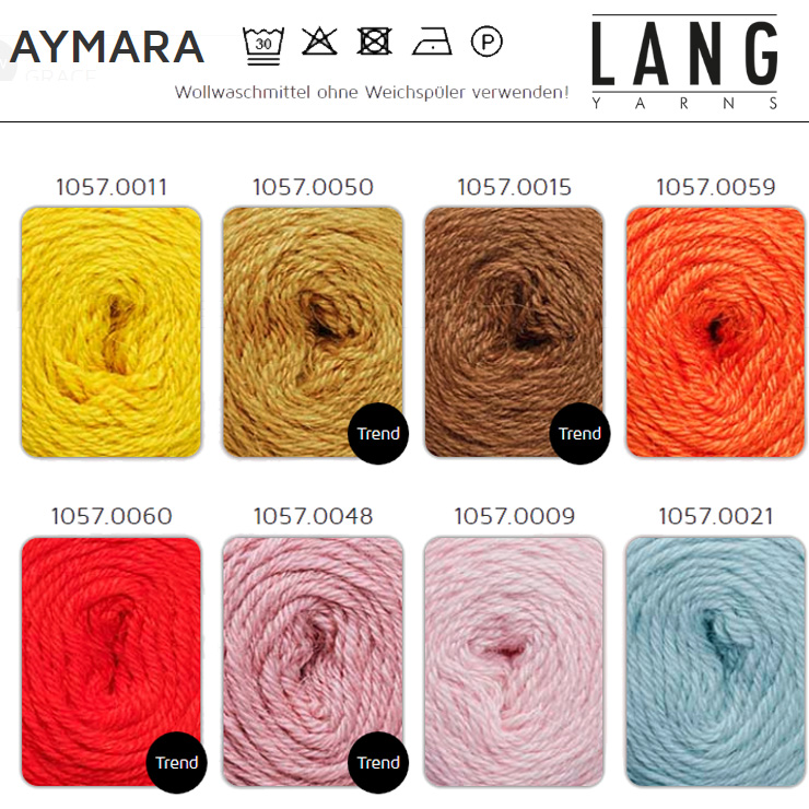 Farbkarte Lang Yarns Aymara Farbkarte Lang Yarns Aymara