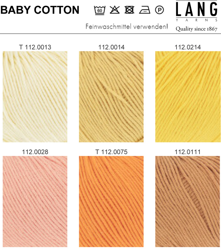 Farbkarte Lang Yarns Baby Cotton