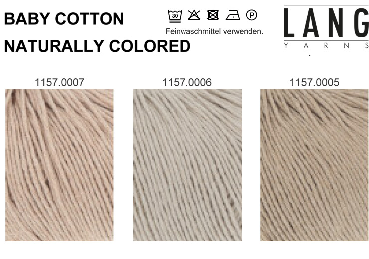 Farbkarte Lang Yarns Baby Cotton Naturally Colored Farbkarte Lang Yarns Baby Cotton Naturally Colored