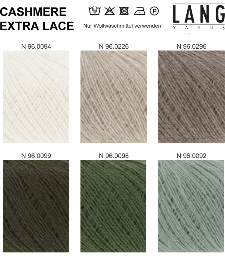 Farbkarte Lang Yarns Cashmere Extra Lace