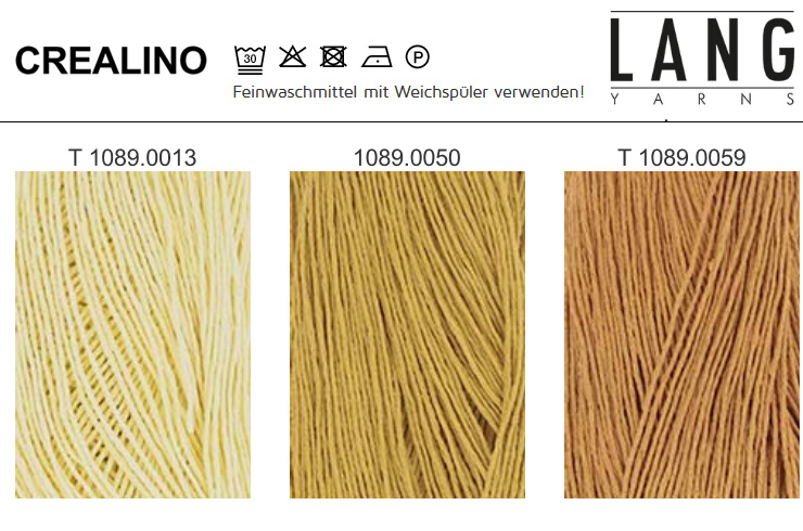 Farbkarte Lang Yarns Crealino Farbkarte Lang Yarns Crealino