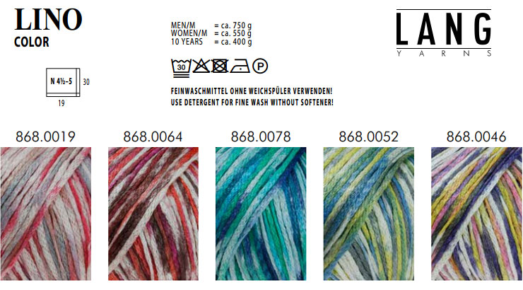 Farbkarte Lang Yarns Lino Color