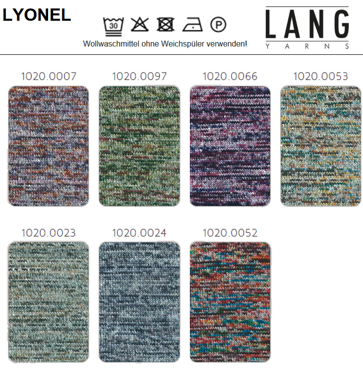 Farbkarte Lang Yarns Lyonel Farbkarte Lang Yarns Lyonel