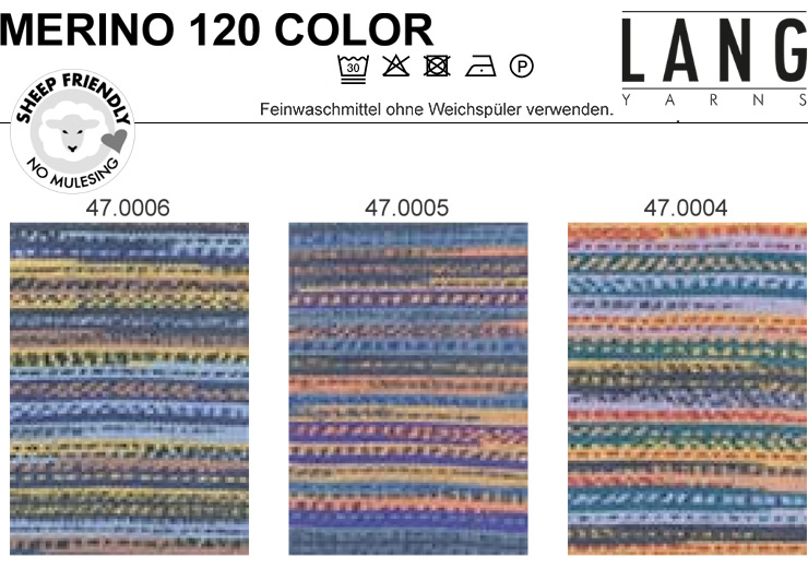 Farbkarte Lang Yarns Merino 120 Color (100 Gramm)