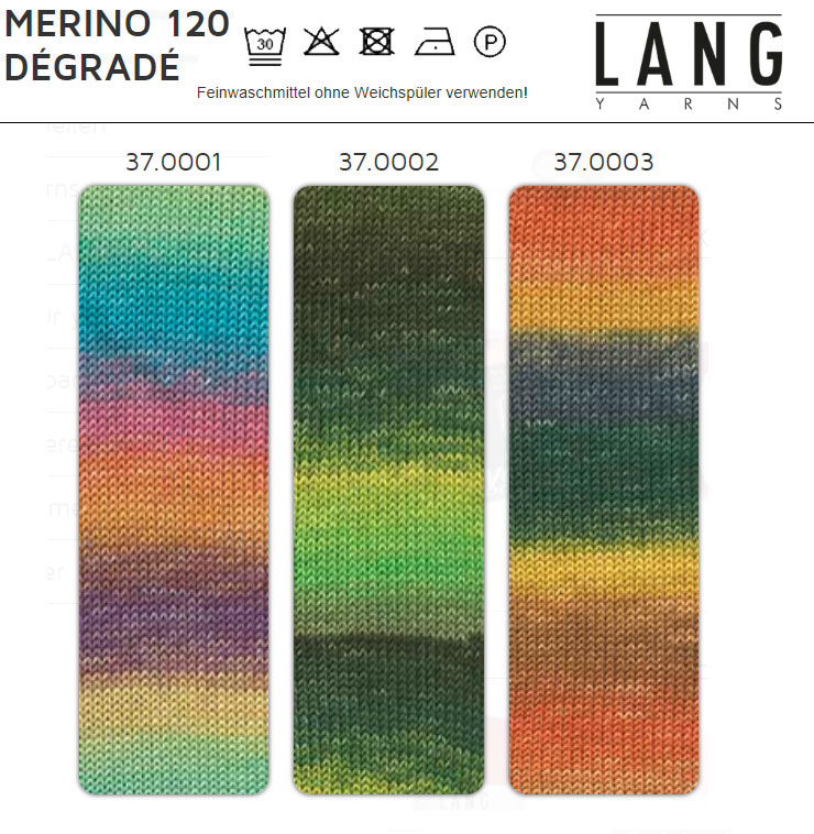 Farbkarte Lang Yarns Merino 120  Degradé