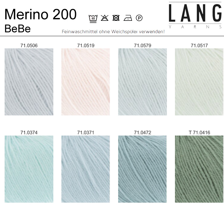 Farbkarte Lang Yarns Merino 200 BeBe Farbkarte Lang Yarns Merino 200 BeBe