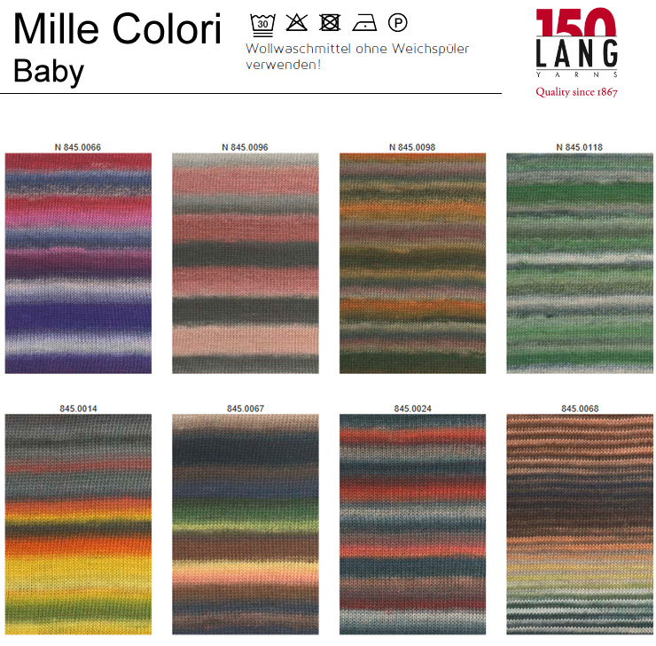 Farbkarte Lang Yarns Mille Colori Baby Farbkarte Lang Yarns Mille Colori Baby