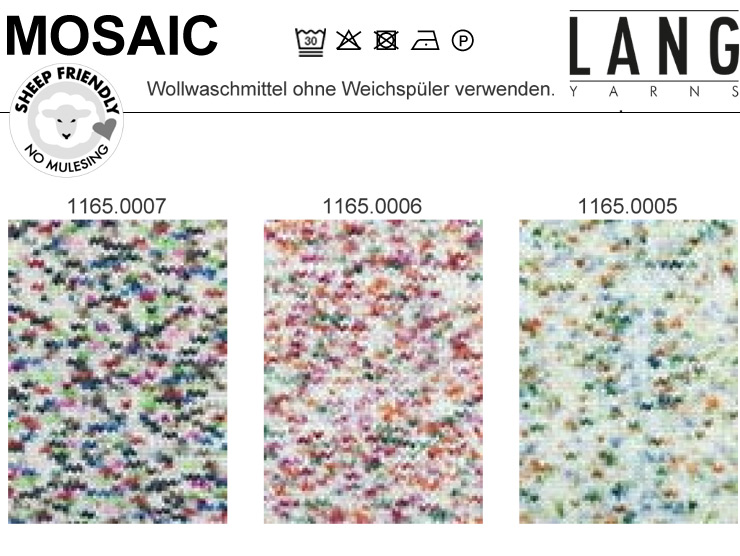 Farbkarte Lang Yarns Mosaic Farbkarte Lang Yarns Mosaic