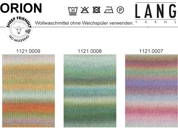 Farbkarte Lang Yarns Orion Farbkarte Lang Yarns Orion