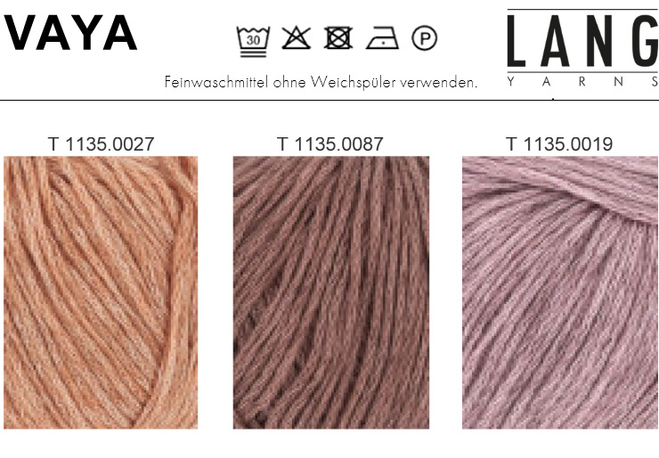 Farbkarte Lang Yarns Vaya