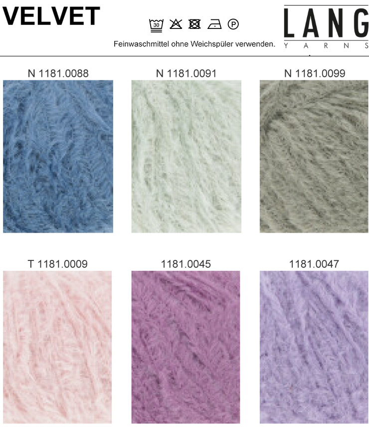Farbkarte Lang Yarns Velvet