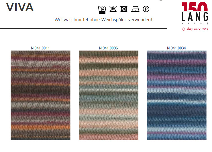 Farbkarte Lang Yarns Viva Farbkarte Lang Yarns Viva