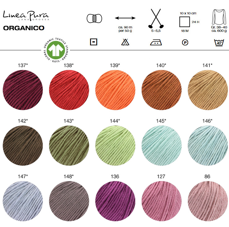 Farbkarte Lana Grossa Linea Pura Organico (GOTS) Farbkarte Lana Grossa Linea Pura Organico (GOTS)