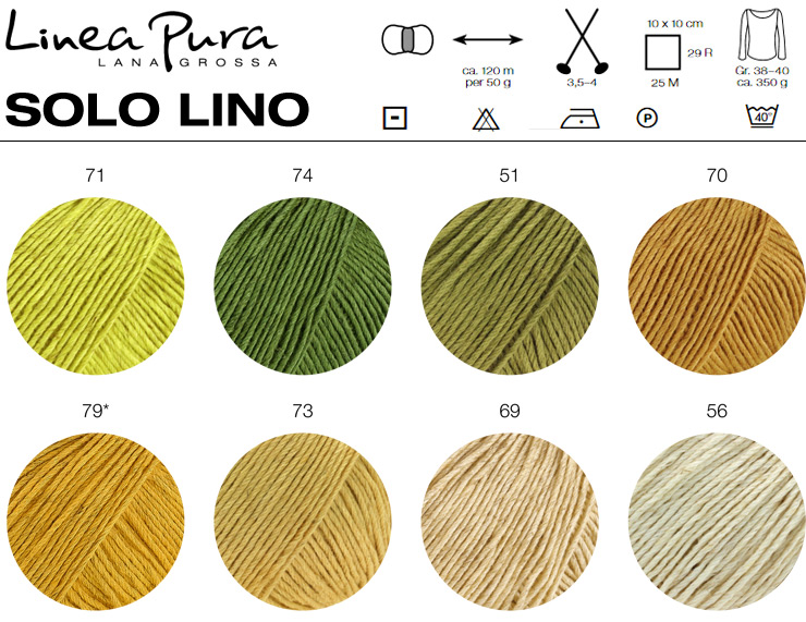 Farbkarte Lana Grossa Linea Pura Solo Lino