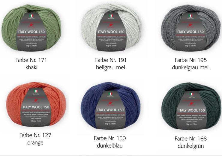 Farbkarte Pro Lana Italy Wool 150