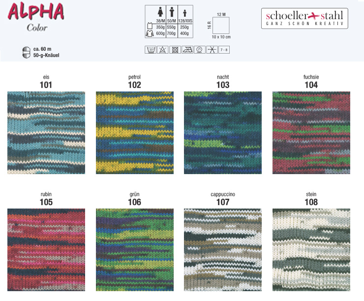 Farbkarte Schoeller + Stahl Alpha Color