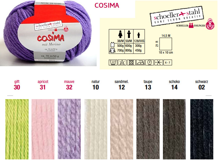 Farbkarte Schoeller + Stahl Cosima mit Merino