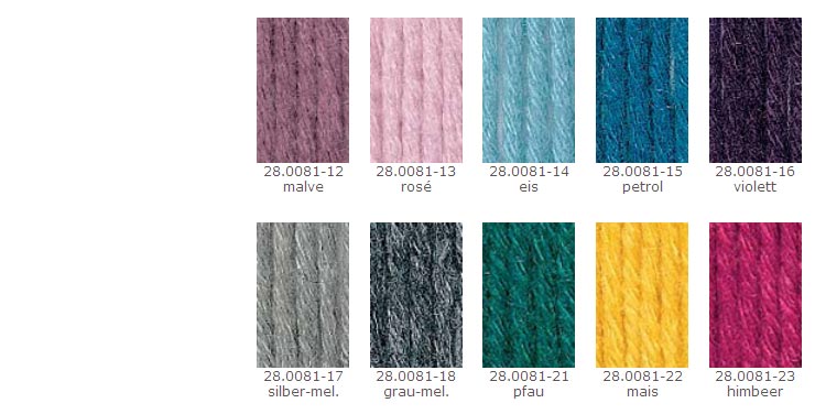 Farbkarte Schoeller + Stahl Merino Mix