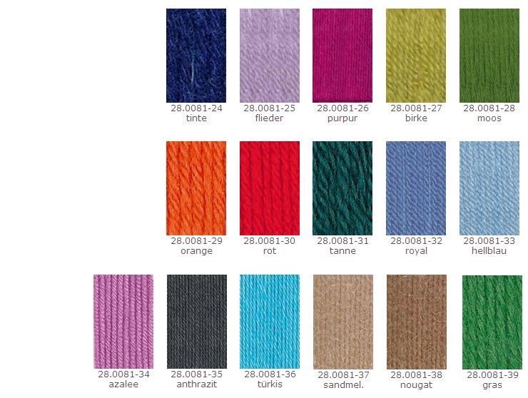 Farbkarte Schoeller + Stahl Merino Mix