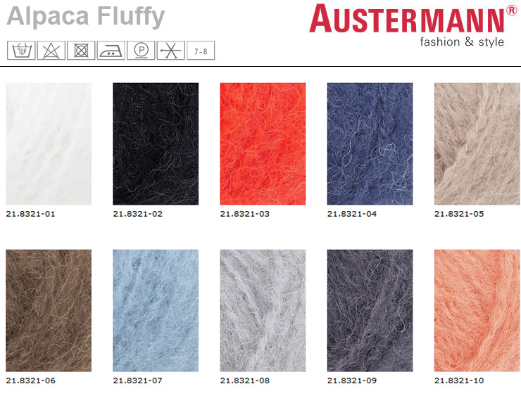 Farbkarte Austermann Alpaca Fluffy Farbkarte Austermann Alpaca Fluffy