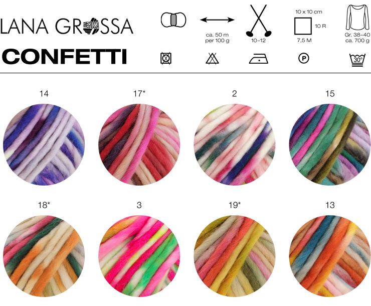 Farbkarte Lana Grossa Confetti Farbkarte Lana Grossa Confetti