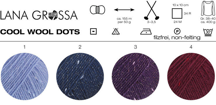 Farbkarte Lana Grossa Cool Wool Dots (We Care)
