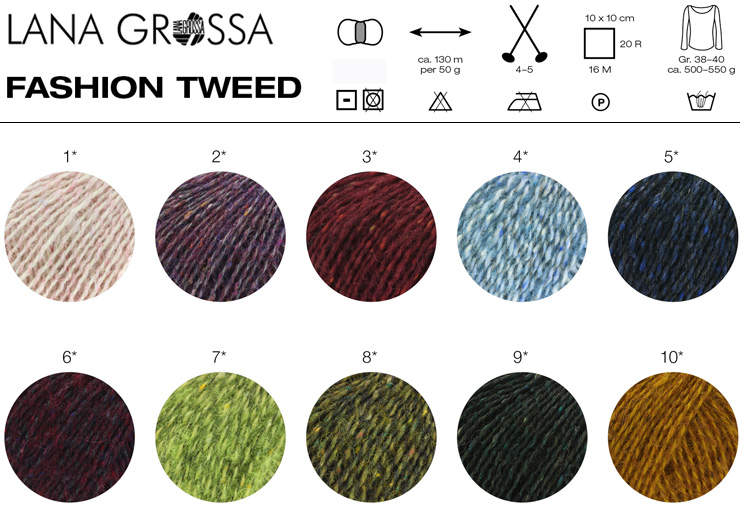 Farbkarte Lana Grossa Fashion Tweed