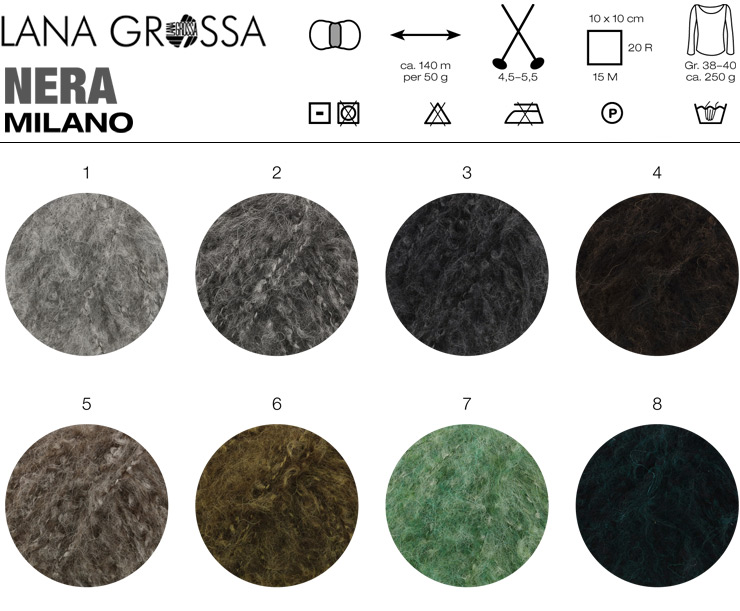 Farbkarte Lana Grossa Milano (Nera)
