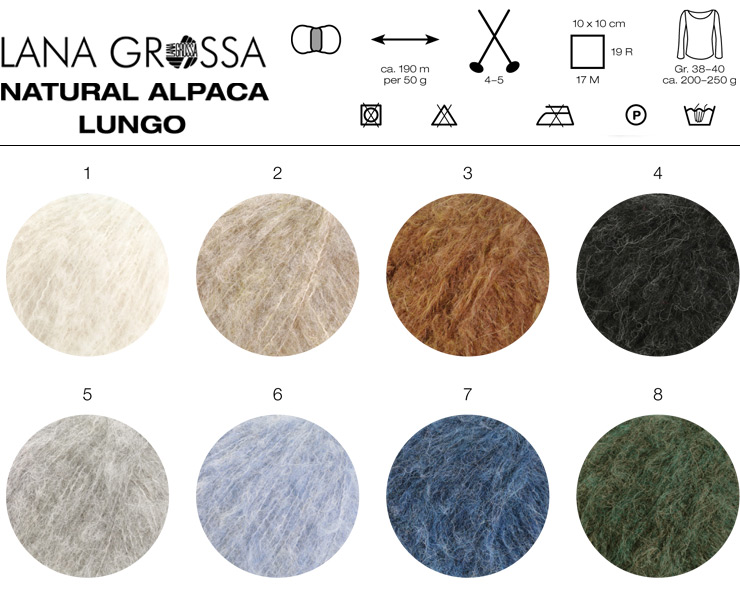 Farbkarte Lana Grossa Natural Alpaca Lungo