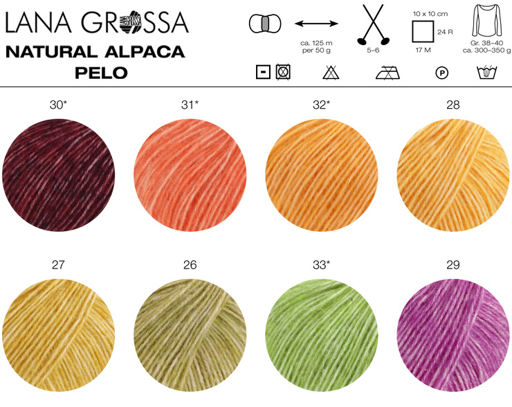 Farbkarte Lana Grossa Natural Alpaca Pelo