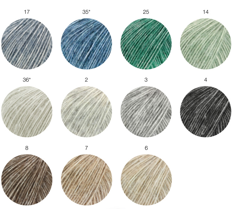 Farbkarte Lana Grossa Natural Alpaca Pelo